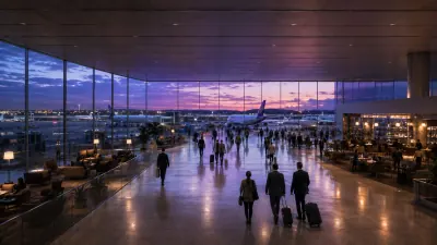 Terminal aerea al atardecer