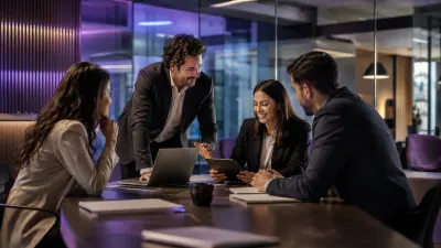Reunion de trabajo con laptops
